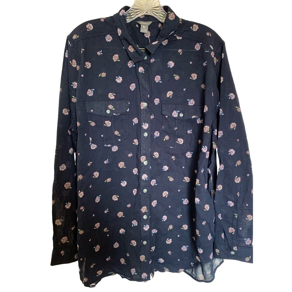 Eddie Bauer button up hiking travel shirt  long sleeve XL